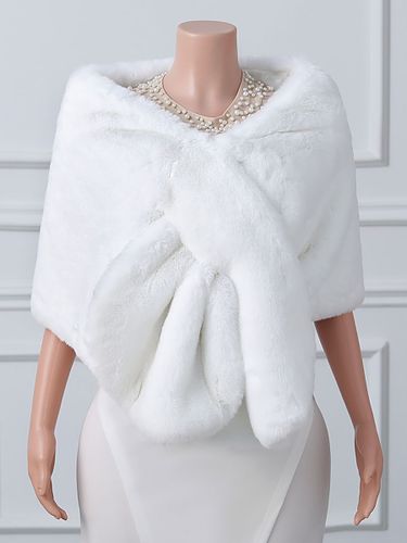 Boléro de mariée Couvertures de mariage en fausse fourrure ivoire couvertures de mariée - milanoo.com - Modalova