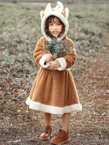 Robe À Capuche Noël Polyester Déguisement Enfant Costumes De Vacances De Noël - milanoo.com - Modalova