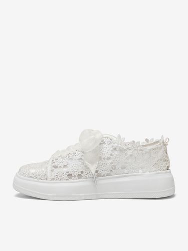 Chaussures De Mariée Transparentes En Dentelle Bout Rond Skate À Lacets - milanoo.com - Modalova