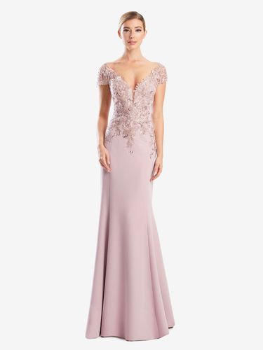 Robe de mère de mariée robe de cocktail mariage col V manche courte zip sur dos - milanoo.com - Modalova