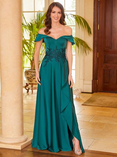 Robe de mère de mariée col en v sans manches fendue sur le devant ligne a robes d\'invitées pour mariage - milanoo.com - Modalova