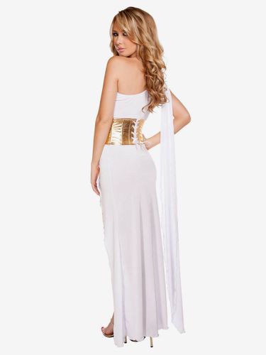 Carnaval Costumes Prêtresse Grèce Blanche Sexy Robes Déesse Polyester - milanoo.com - Modalova