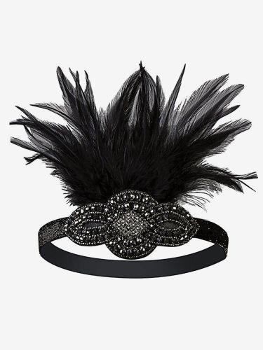 Flapper Plume Bandeau 1920 Costume Vintage Accessoires Charleston Robe de cheveux Déguisements Halloween - milanoo.com - Modalova