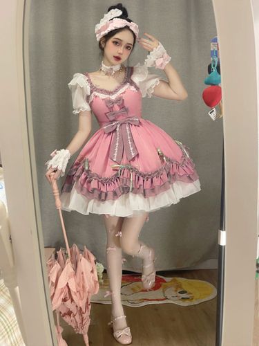 Robe Sweet Lolita Robe à manches courtes en polyester - milanoo.com - Modalova