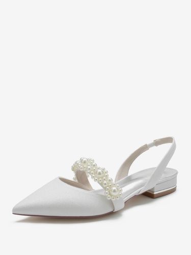Chaussures de Mariage Plate avec Bout Pointu Unicolore - milanoo.com - Modalova
