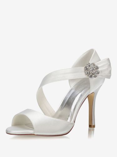 Chaussures de mariée talon haut sandales mariage en satin - milanoo.com - Modalova