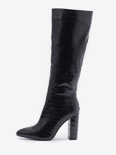 Bottes au Genou en Cuir Synthétique avec Bout Pointu Unicolore - milanoo.com - Modalova