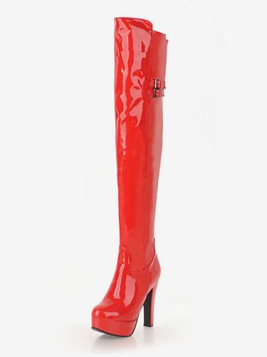 Bottes cuissardes noires Bottes à talons hauts - milanoo.com - Modalova