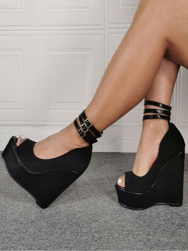 Talons hauts sexy de grande taille Chaussures sexy à talons compensés à bout ouvert Chaussures de grande taille - milanoo.com - Modalova
