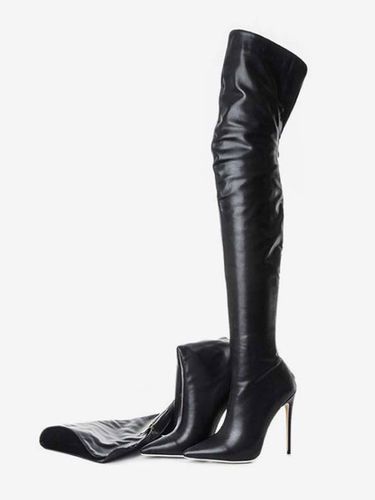 Cuissardes talon haut bout pointu - milanoo.com - Modalova