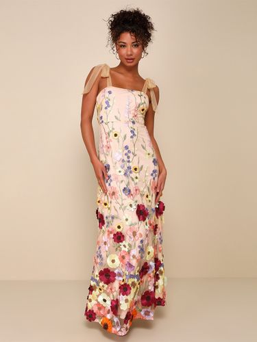 Robe de bal robe de soirée imprimerie des fleurs à bretelle au sol - milanoo.com - Modalova