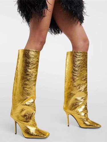 Bottes hautes à bout carré et talons hauts bottes au genou - milanoo.com - Modalova