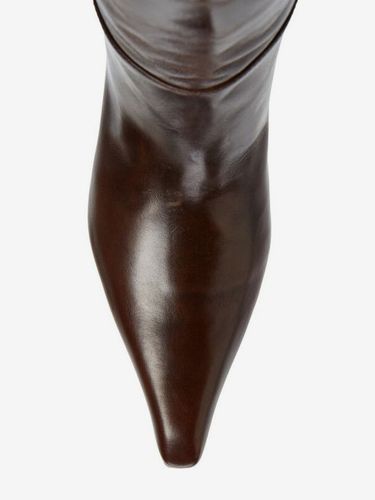 Bottes hautes souples marron à bout pointu et à talons mi-hauts - milanoo.com - Modalova