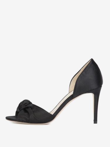 Chaussures de mariage soirée en satin nouées à talons hauts et bout ouvert - milanoo.com - Modalova