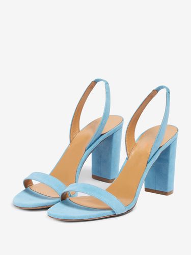 Sandales à talons hauts en daim bleu chaussures de bal à bride arrière et bout ouvert - milanoo.com - Modalova