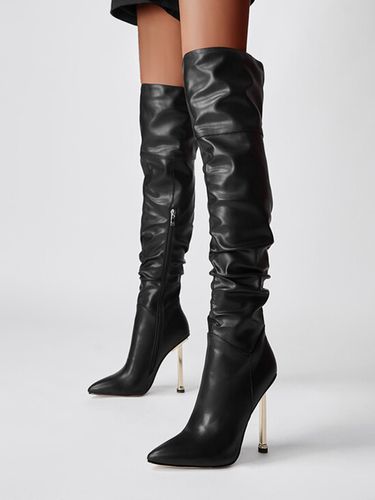 Cuissardes à talons hauts et bout pointu cuissardes souples - milanoo.com - Modalova