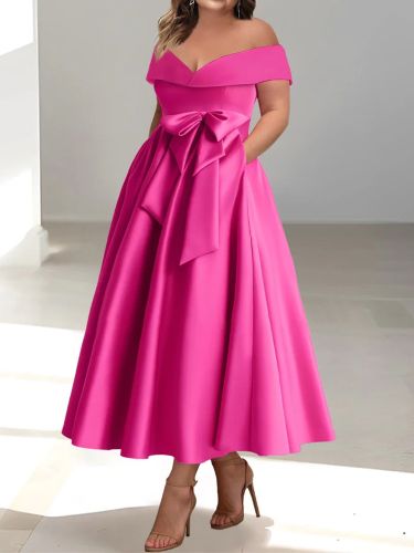 Robe de mariée pour mère épaules dénudées sans manches ligne a robes d\'invitées de mariage - milanoo.com - Modalova