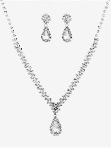 Ensemble de bijoux de mariage à la mode en métal Chic zircone cubique - milanoo.com - Modalova