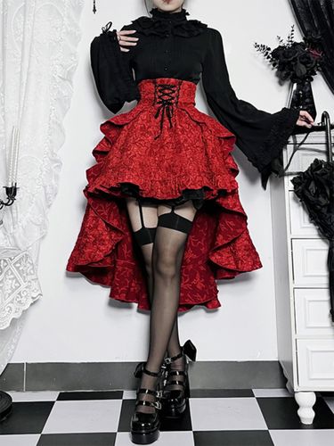 Jupes gothiques Lolita SK à volants et lacets - milanoo.com - Modalova