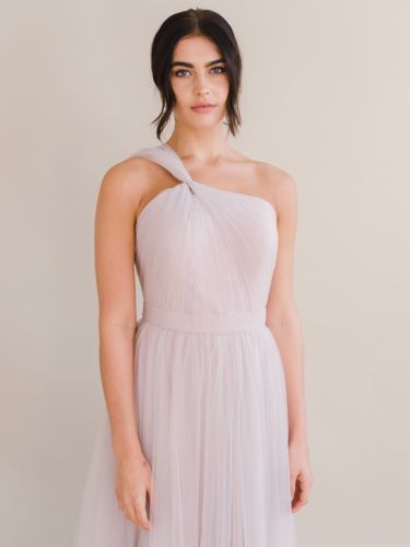Robe de soirée trapèze asymétrique épaule dénudée avec traîne sans manches dos nu plissée en tulle robes de soirée sociale - milanoo.com - Modalova