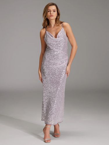 Robe de soirée fourreau col en V pailletée longueur cheville paillettes robes de soirée formelles - milanoo.com - Modalova
