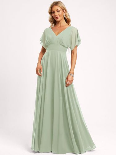 Robe de demoiselle d\'honneur robe de bal longueur au sol fermeture éclair en mousseline robe de soirée de mariage - milanoo.com - Modalova
