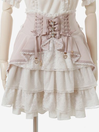 Jupe Lolita douce à volants et à lacets Jupe Lolita en dentelle - milanoo.com - Modalova