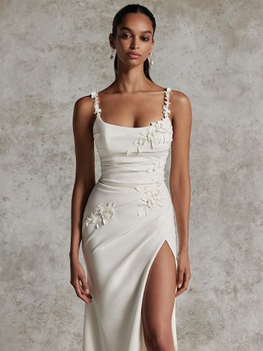 Robe de mariée simple sirène col bijou sans manches appliques robes de mariée - milanoo.com - Modalova