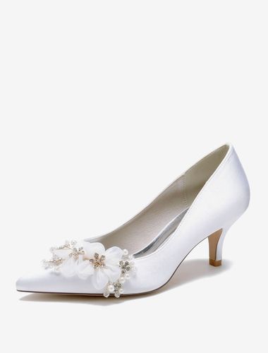 Chaussures de mariage Escarpins de mariée en satin à bout pointu - milanoo.com - Modalova