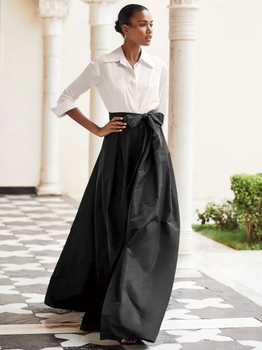 Robe de soirée pour la mère de la mariée décolleté conçu manches 3/4 ligne A nœuds robes d\'invitées pour mariage - milanoo.com - Modalova