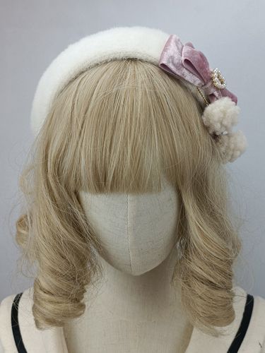 Chapeau Lolita de style ROCOCO pompons roses nœuds accessoire bloc de couleurs polyester accessoires Lolita - milanoo.com - Modalova