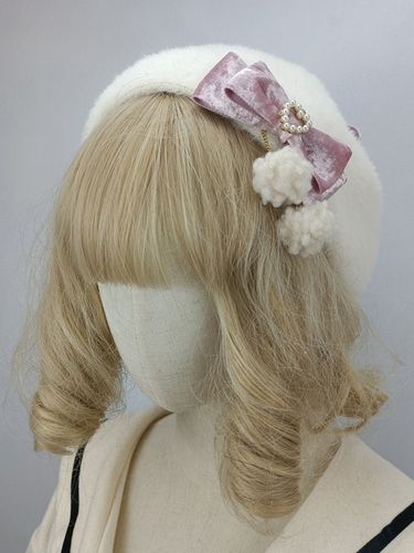 Chapeau Lolita de style ROCOCO pompons roses nœuds accessoire bloc de couleurs polyester accessoires Lolita - milanoo.com - Modalova