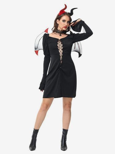 Halloween Ensemble De Costumes De Vampire Déguisement Démon Sexy Robe Accessoires - milanoo.com - Modalova