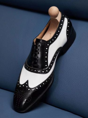 Chaussures habilléess à bout carré en cuir Brogue Oxford Chaussures de bal de mariage - milanoo.com - Modalova