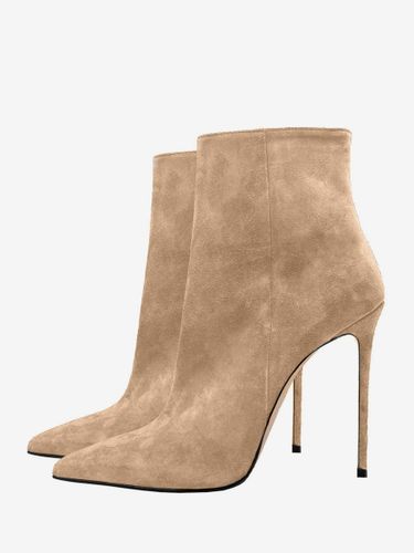 Bottines en daim à bout pointu et talon aiguilles - milanoo.com - Modalova