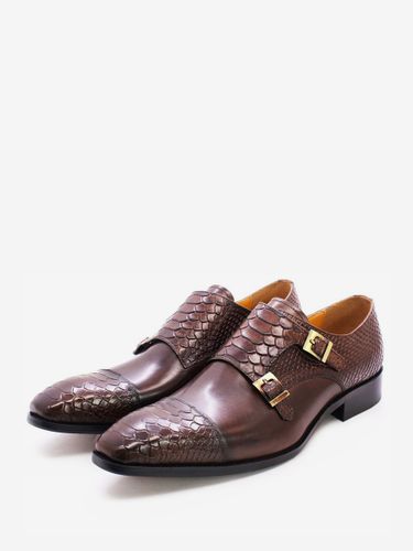 Mocassins à boucle bout carré en cuir de vache avec brides chaussures Oxford d'occasion - milanoo.com - Modalova