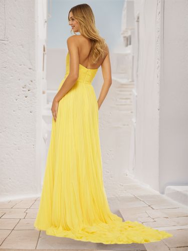 Robe de bal trapèze col en cœur traîne Court sans manches fermeture éclair plissée robes de soirée sociale - milanoo.com - Modalova