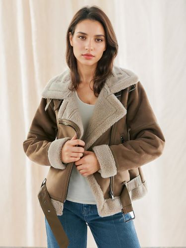 Veste à Col Revers avec Manches Longues à Zip Bicolores - milanoo.com - Modalova