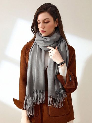 Echarpes Hiver Unicolore avec Franges - milanoo.com - Modalova