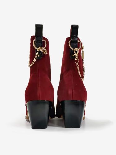 Bottines Chelsea s En Micro-Suède Avec Bout Pointu Chaîne - milanoo.com - Modalova