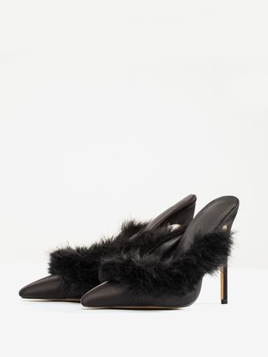 Mules à talons aiguilles et bout pointu en fausses plumes - milanoo.com - Modalova