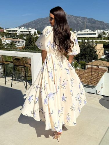 Robe longue à imprimé floral et manches bouffantes 2026 - milanoo.com - Modalova