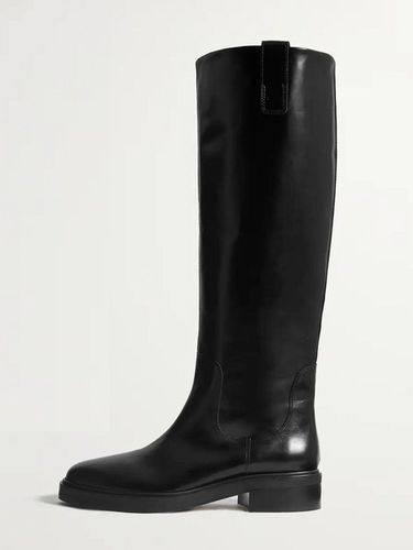 Bottes d'équitation noiress bottes plates à bout rond et hauteur genou - milanoo.com - Modalova
