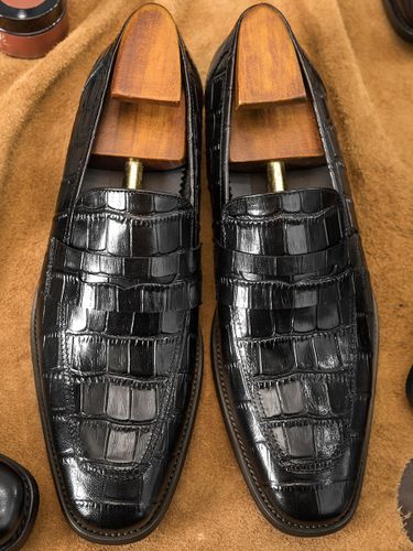 Mocassins Pennys chaussures habillées classiques et chics en cuir de vache - milanoo.com - Modalova