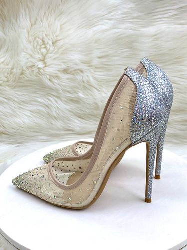 Chaussures de soirée à talons hauts en maille strass bout pointu chaussures de mariage à talons aiguilles - milanoo.com - Modalova