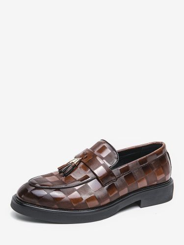 Mocassins à pampilless chaussures à enfiler bout pointu style Penny motif épissure verni talons bas chaussures de soirée - milanoo.com - Modalova