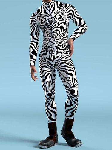 Combinaisons Zentai à motifs Combinaison moulante à imprimé camouflage zèbre Illusion d'optique 3D - milanoo.com - Modalova