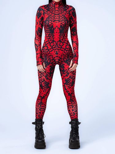 Combinaison zentai à motifs combinaison moulante à texture marbrée et noire pour femme motif veineux imprimé en 3D - milanoo.com - Modalova