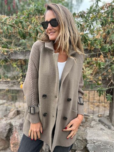 Blazer patchwork à manches en maille 2026 - milanoo.com - Modalova