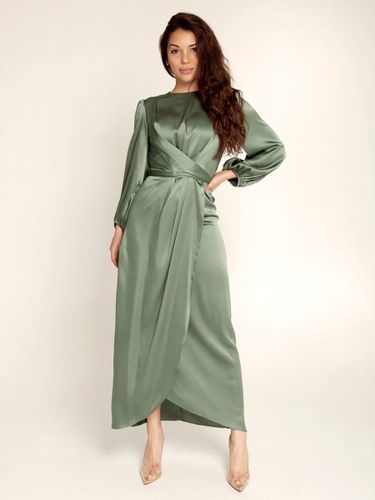 Robes de soirée Robe semi-formelle nouée à manches longues plissée - milanoo.com - Modalova